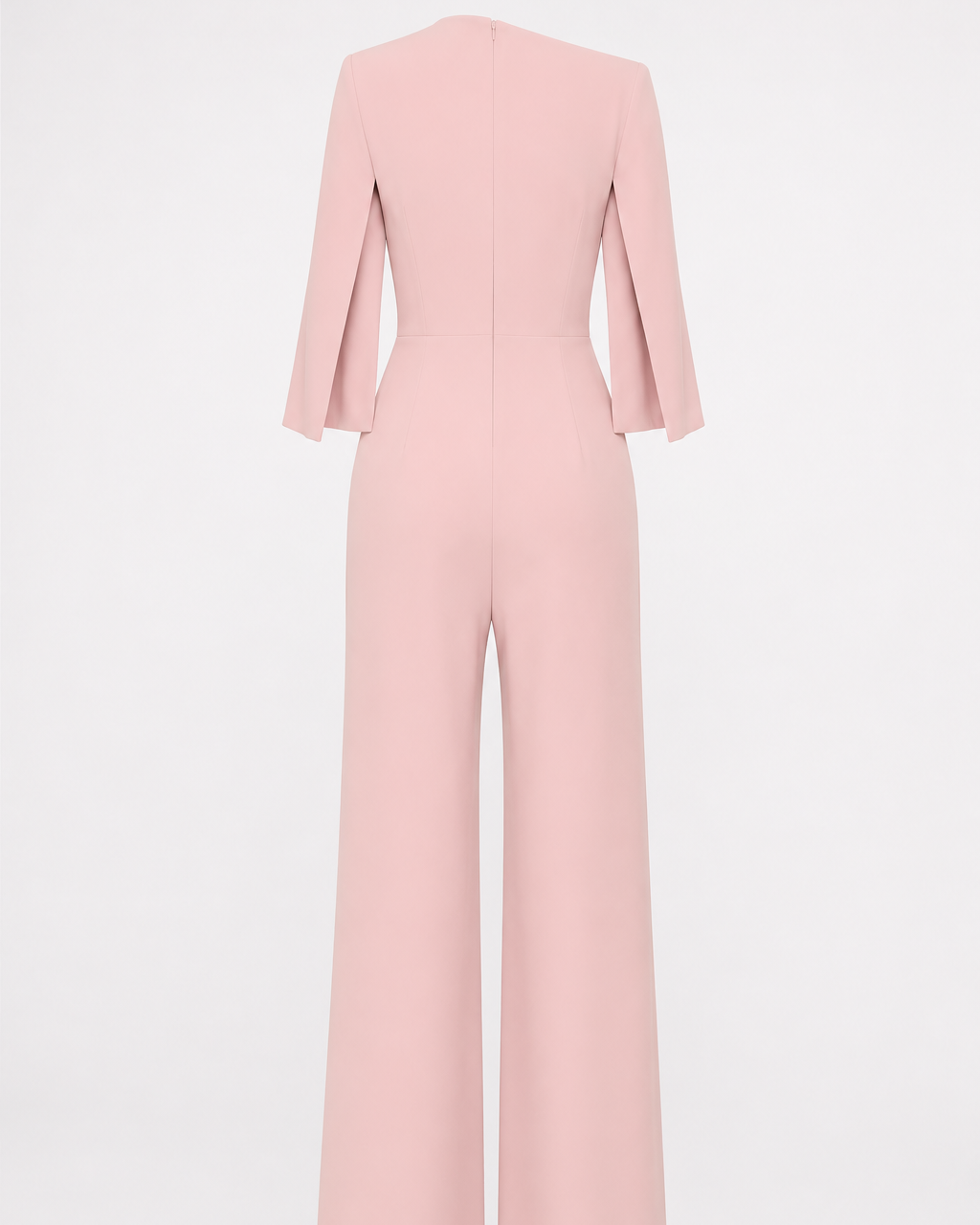 Beaded Round Neck Jumpsuit — Pink