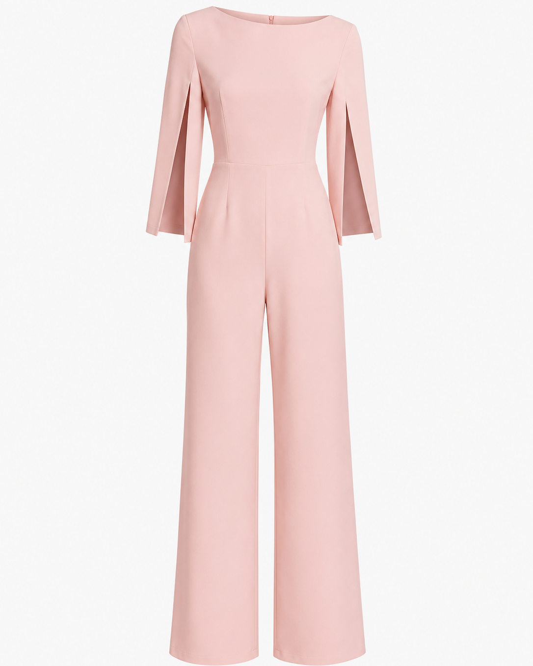Beaded Round Neck Jumpsuit — Pink