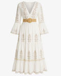 Mesh Detail Maxi Dress — Apricot