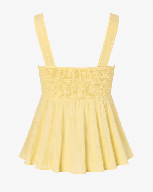 Eyelet Lace Cami Top — Light Yellow