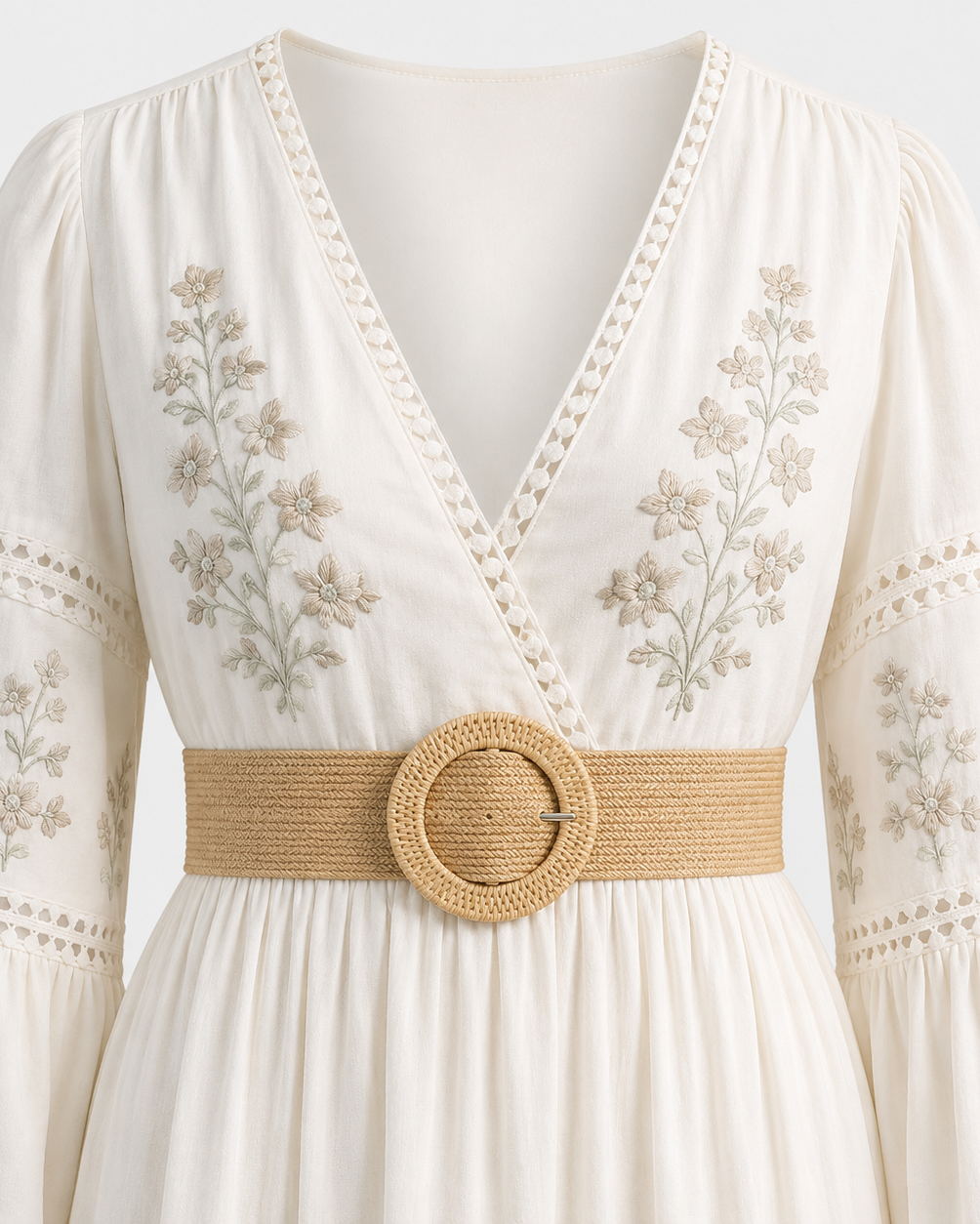 Mesh Detail Maxi Dress — Apricot