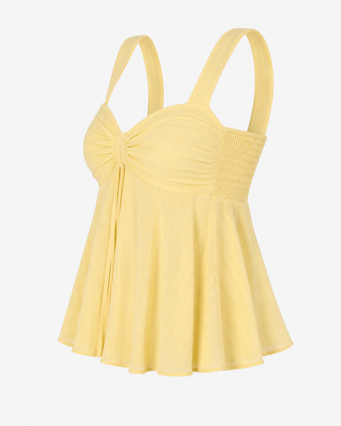 Eyelet Lace Cami Top — Light Yellow